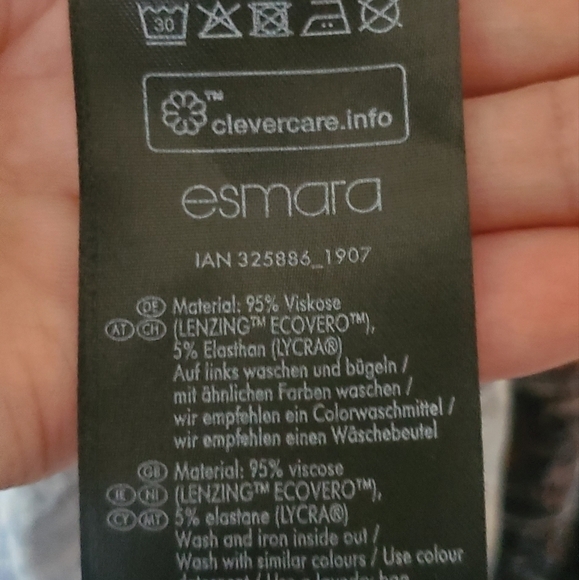 Esmara UK Brand Crochet Back Sinched Waist Tie Size 16 Blue and Orange Abstract. - Picture 7 of 7